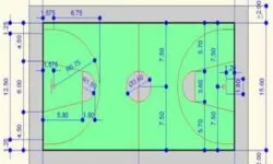 IMAGEN DE MEDIDAS DE CANCHA DE FUTBOL SALA / INDOOR SOCCER FIELD DIMENSIONS IMAGE