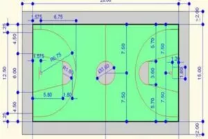 IMAGEN DE MEDIDAS DE CANCHA DE FUTBOL SALA / INDOOR SOCCER FIELD DIMENSIONS IMAGE